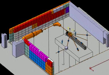 Schematic view of the LP2i five AIFIRA beam lines